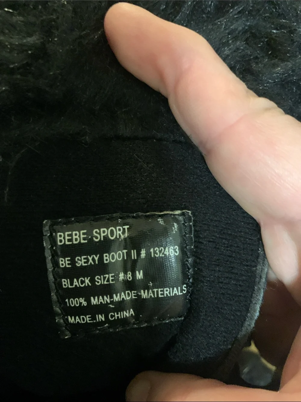 bebe Sport Black Quilted Faux-Fur Winter Lace-Up Boots